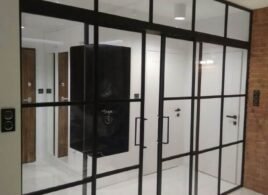 internal steel sliding double door