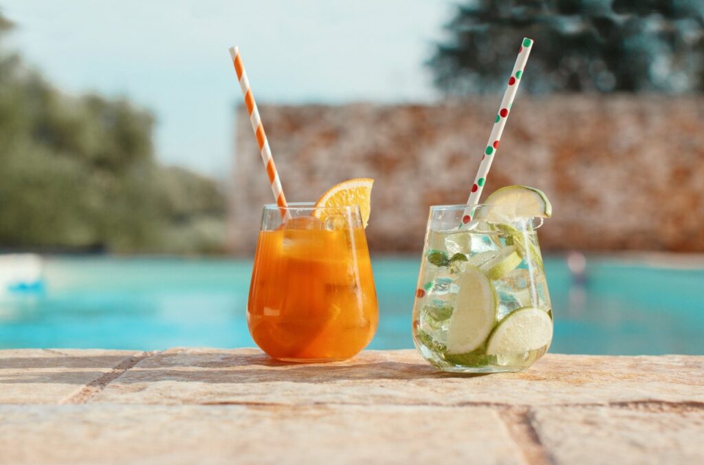 Cocktail Drinks on the Poolside